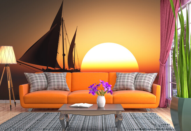 Фотообои Яхта в закате