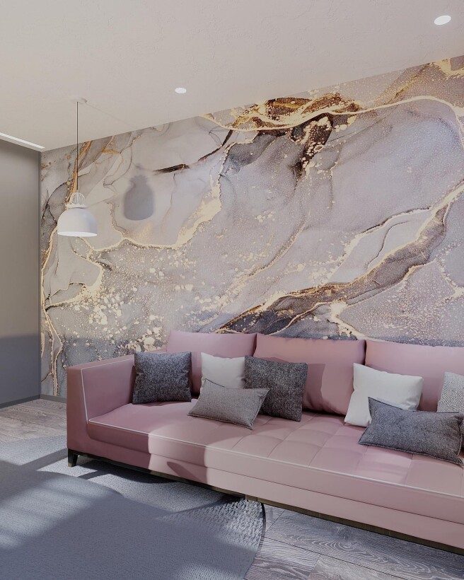 Фотообои флюид красивый с оттенком фиолетвого