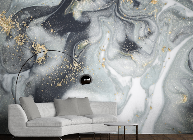 бело-серый флюид с золотом