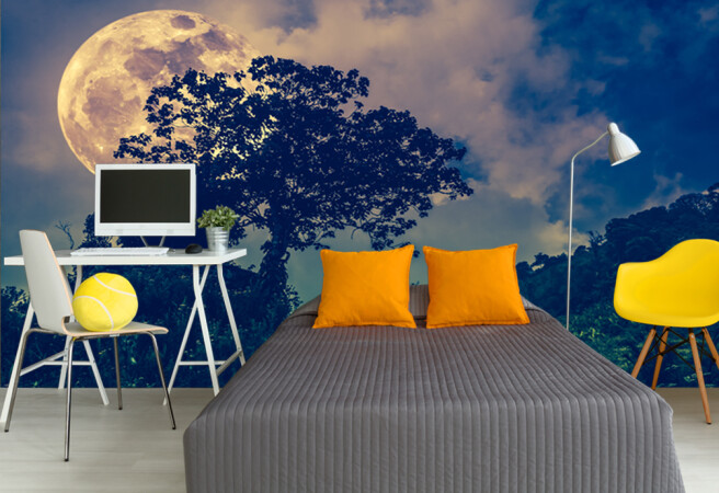 Фотообои луна и дерево