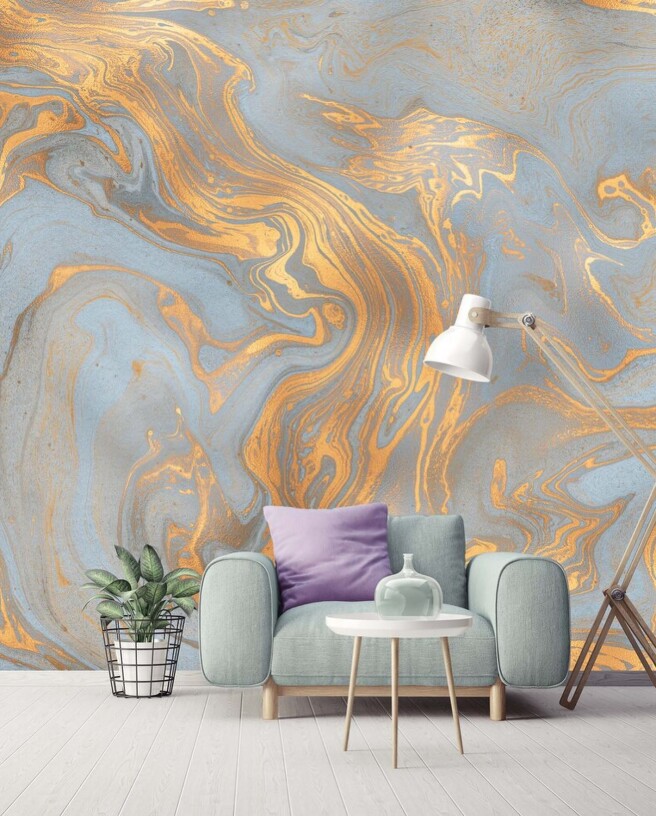 Фотообои золотая краска