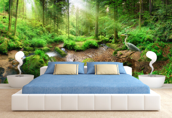 Фотообои птица в лесу