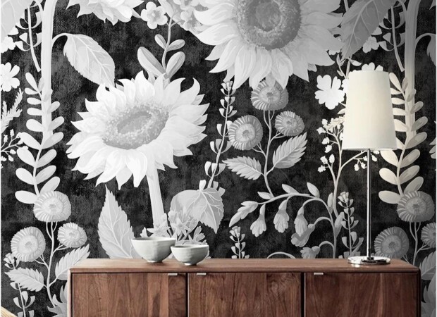 черно-белые подсолнухи