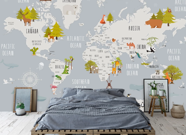 Детская карта в скандинавском стиле