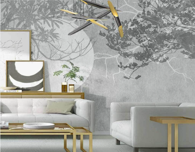 Фотообои ветви в лунном свете
