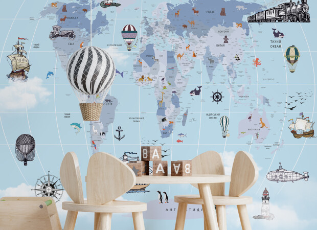 карта с меридианами на украинском