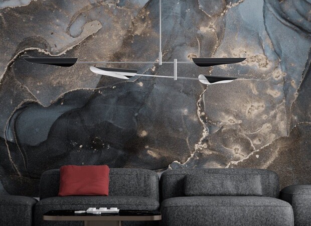 синий флюид с мелким вкраплением золота