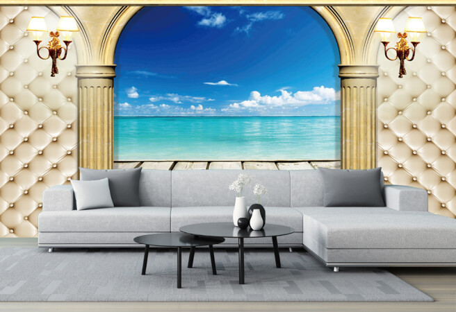 Фотообои колонны и океан