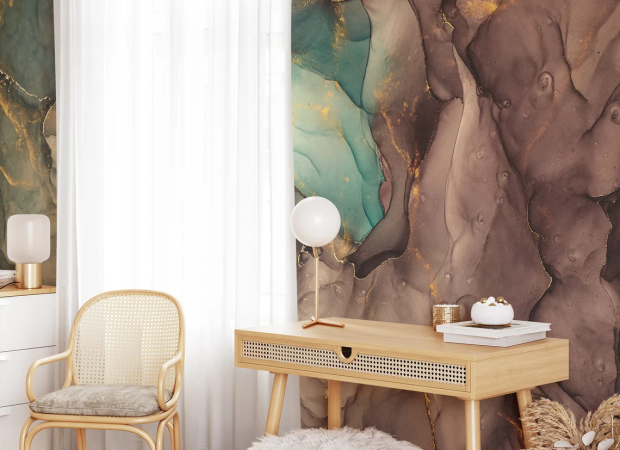 коричнево-золотой-зеленый флюид