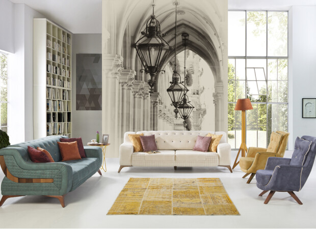 арка с фонарями