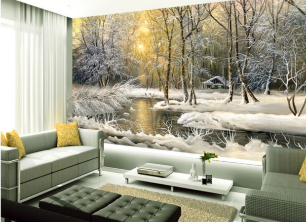 зимний лес и озерцо