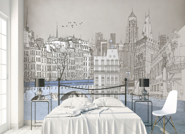 намальований ескіз міста