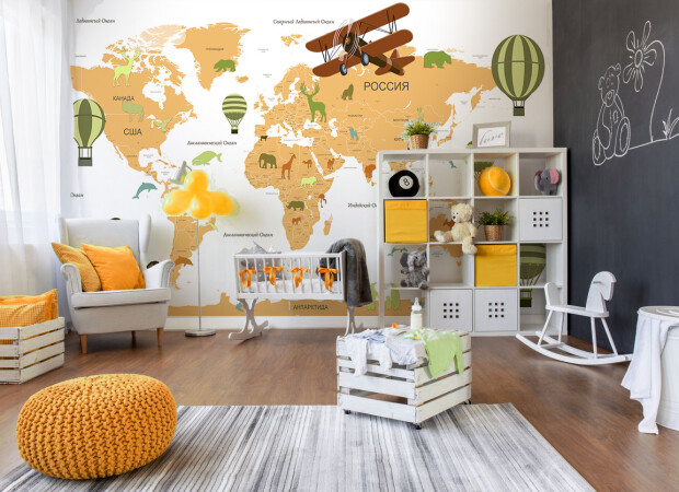 Политическая карта с воздушными шарами