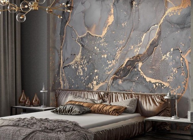 темно-серый флюид с золотом