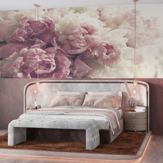 Фотообои розовые пионы