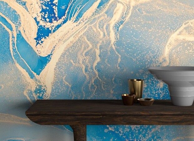 флюид голубой с золотом