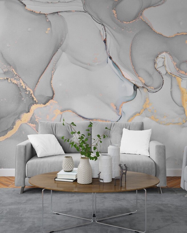 Фотообои светло серый флюид