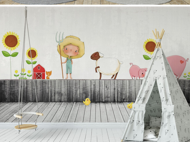 Фотообои Мальчик — фермер