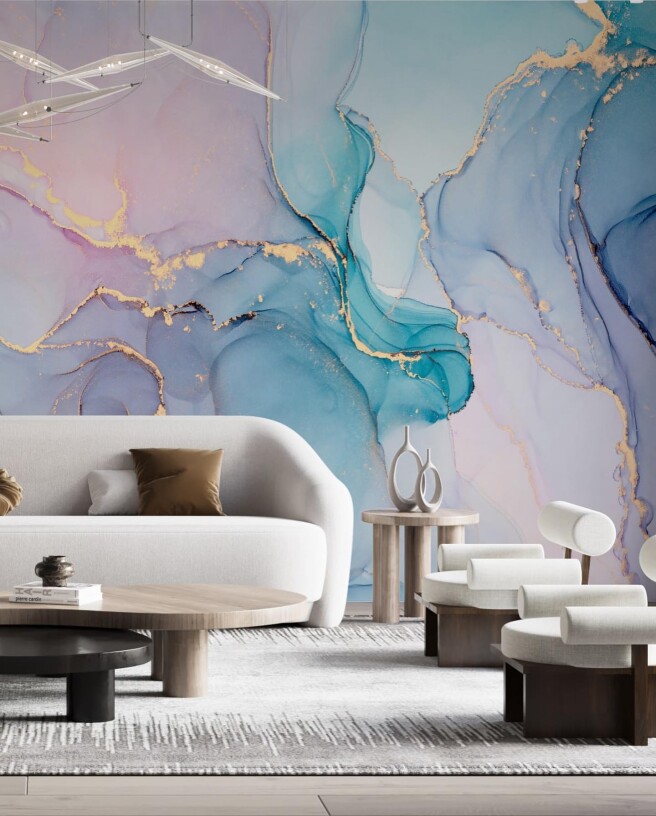 Фотообои нежный цветной флюид