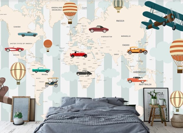 карта с машинами и шарами