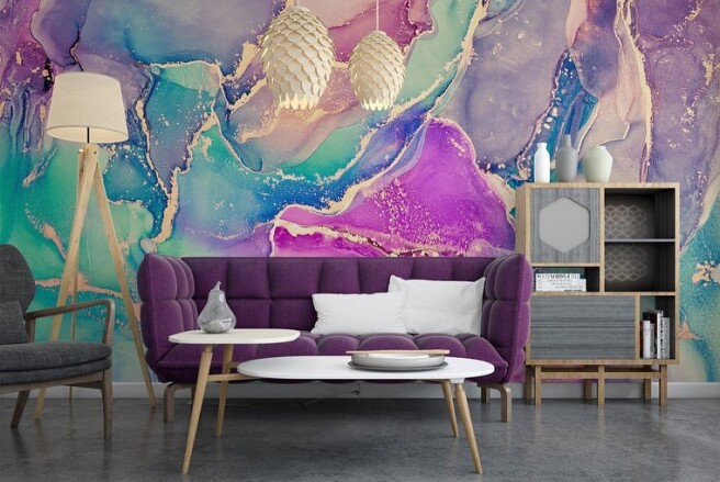 Фотообои разноцветный яркий флюид