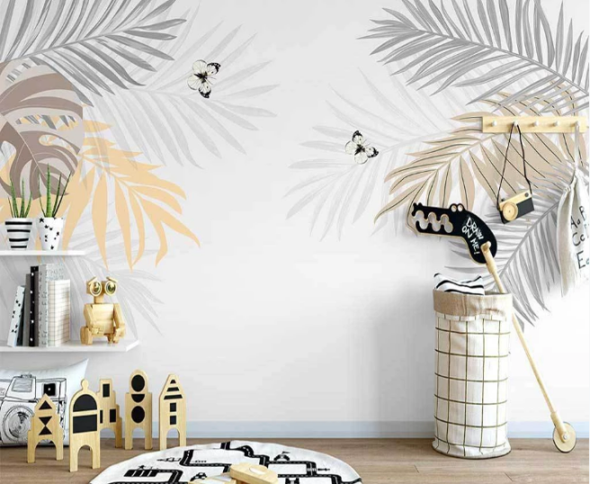 Фотообои светлые листя