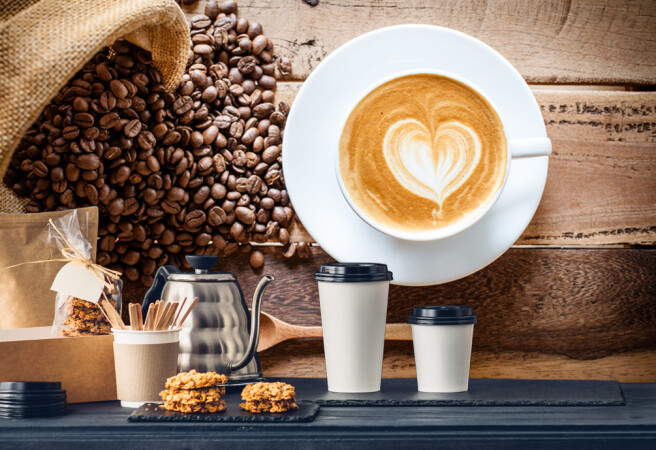 Фотообои кофе с сердечком