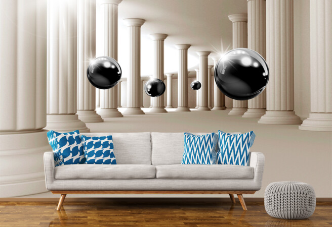 Фотообои шары и колонны