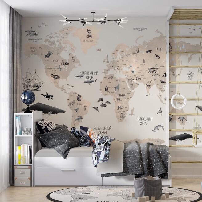 Фотообои бежевая карта