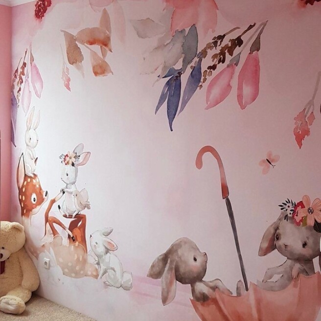 Фотообои зайчики в парасольці