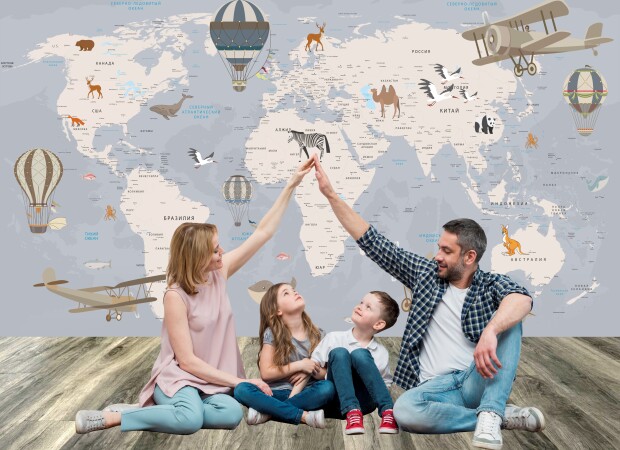 карта в серых оттенках