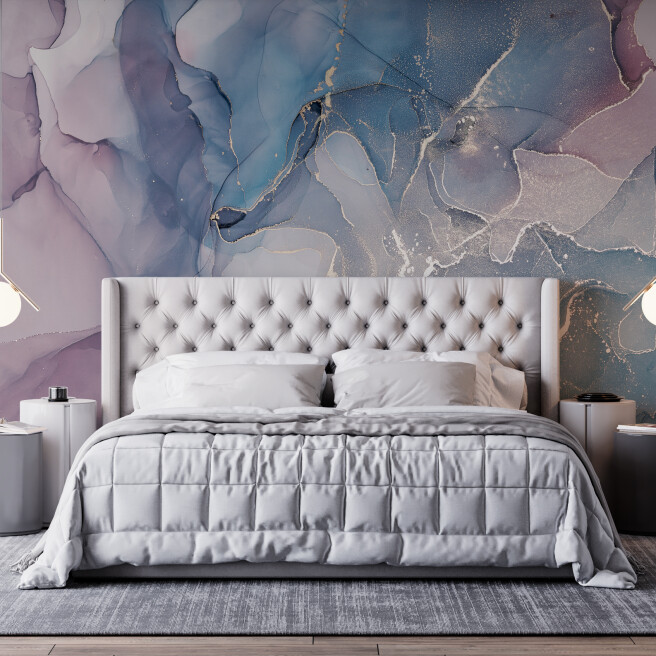 Фотообои фиолетово-голубой флюид