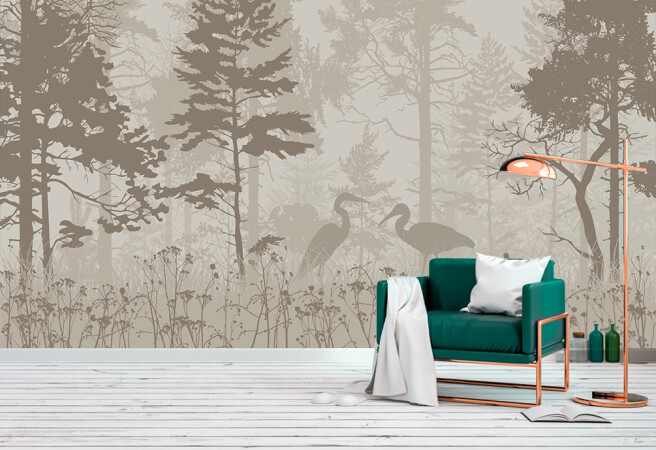 Фотообои коричневый лес