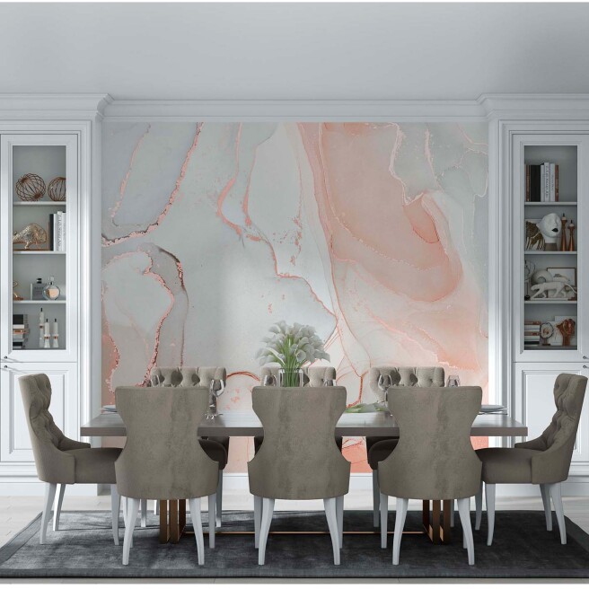 Фотообои пудрово-бежевый-серый флюид