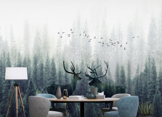 Птицы над оленями