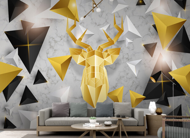 Золотой 3D олень