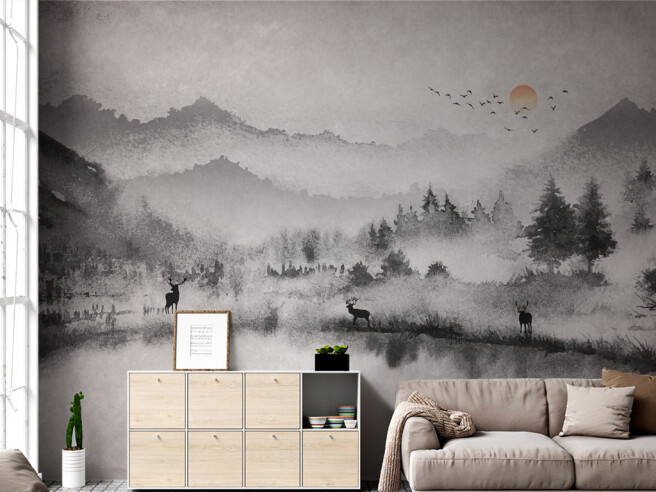 Фотообои Олени у озера