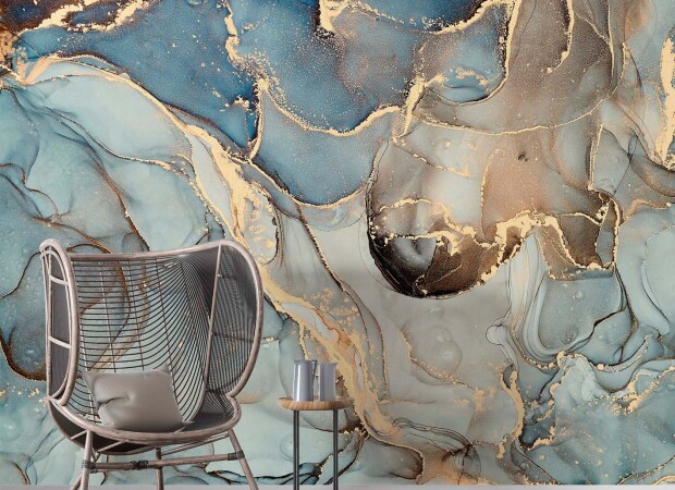 сине-коричнево-бирюзовый флюид