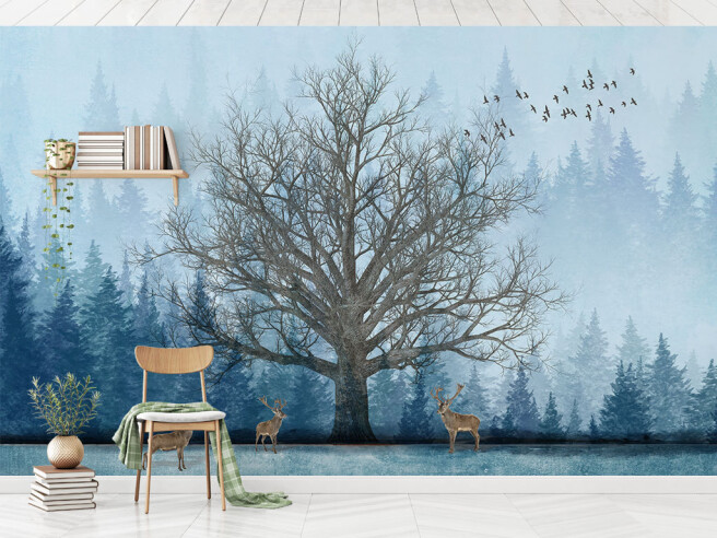 Фотообои Зимний дуб