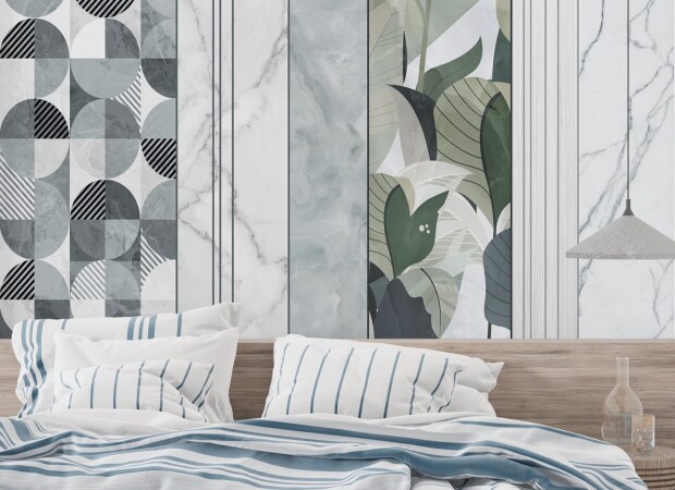 растительность с геометрическими линиями