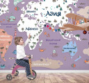 Фотообои Карта мира в лиловых тонах