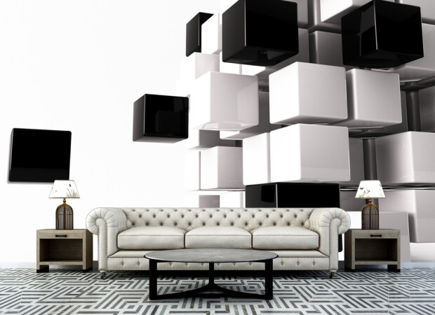 черно белые кубы