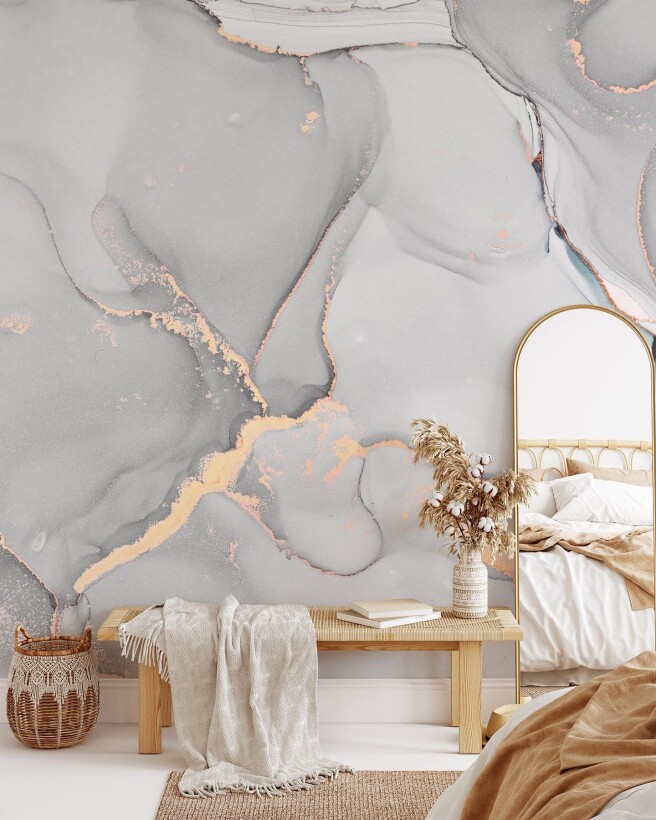 Фотообои светло серый флюид