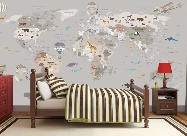 карта в сером оттенке