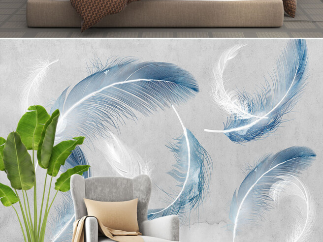 Фотообои Голубые перья