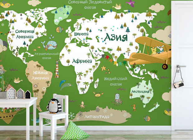 Карта в зеленых цветах