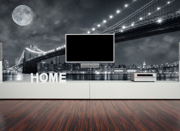 Ночные мосты с фонарями