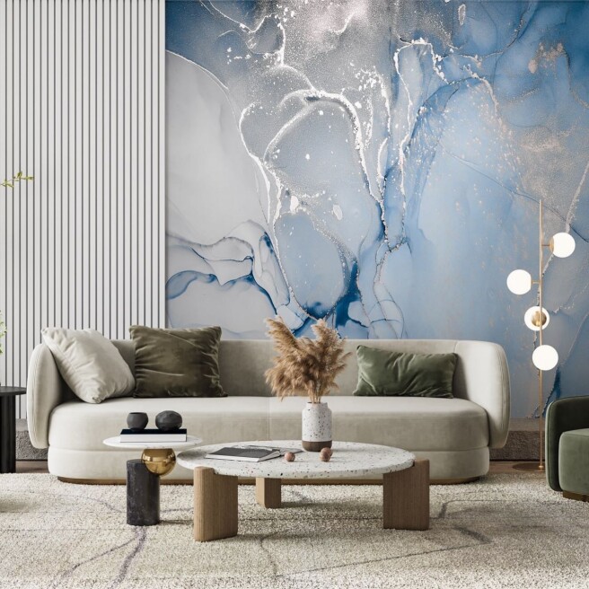 Фотообои голубое  серебро