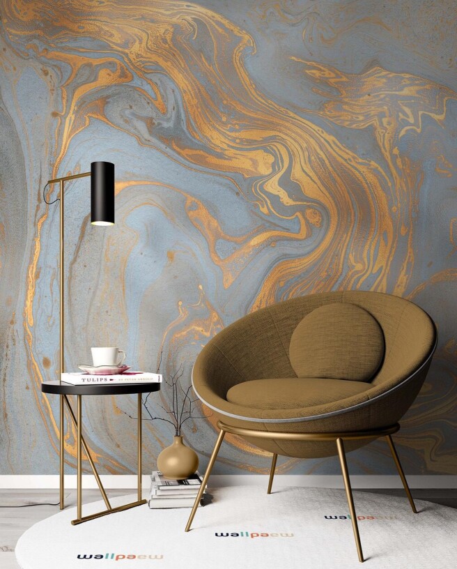 Фотообои золотая краска