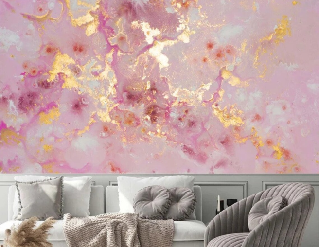 Фотообои флюид розовые пятна